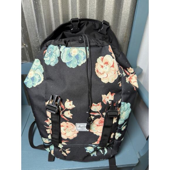 Herschel Supply Co. Iona Backpack Bag Pastel Petals Floral Print Black Pink main image 7